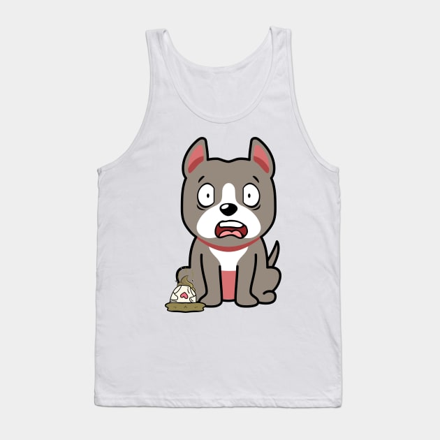 Funny grey dog steps on a dirty diaper Tank Top by Pet Station